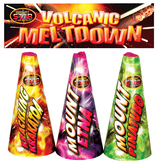 Volcanic Meltdown 3 piece Fountain Pack (Low Noise)