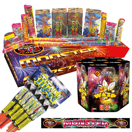 Monster Firework Bundle - Low Noise - 23 piece (Low Noise)
